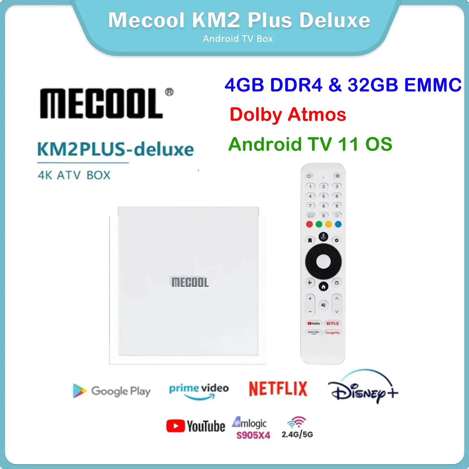 MECOOL KM2 ÷ 𷰽 ȵ̵ TV ڽ, Netfilx 4K , Doby Atmos/Doby Vision 4 + 32G, WiFi6, 1000M LAN, BT5.0 ̵ ÷̾
